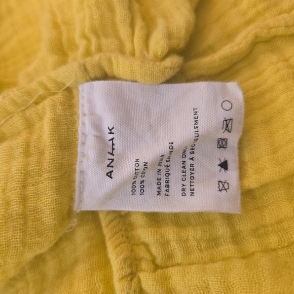 ANAAK Cotton Ruffled Boho Peasant Top Yellow Womens Medium - Picture 8 of 11
